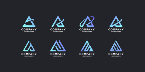 Logo colection with modern concept, business, corporate, financial Premium Vector