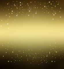 Golden glitter background with stars