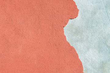 Concrete pink colorful wall surface texture. Abstract grunge bright color background with aging effect. Copyspace.