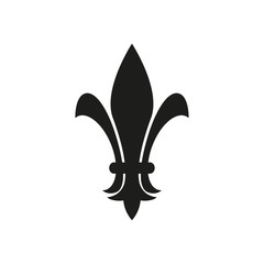 Fleur de lis heraldic icon. Vector lily flower on a white background.