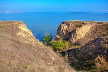 Fototapeta na wymiar coastal nature with clay cliff
