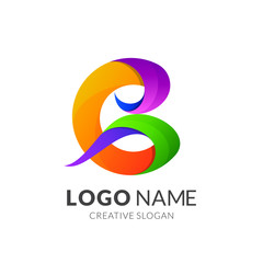 Letter C Wave Colorful Logo Design, Modern Initial Brand Name Logo Vector