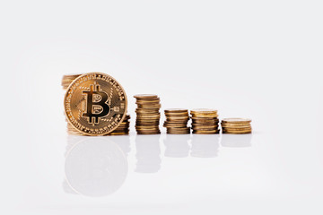 stock of coins with a bitcoin