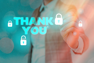 Word writing text Thank You. Business photo showcasing a polite expression used when acknowledging...