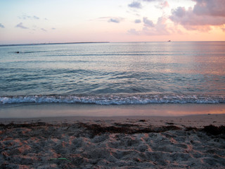 
Calm sea at sunset.