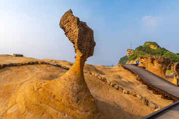 Queen's head Stone on Yehliu Geopark, New Taipei, Taiwan