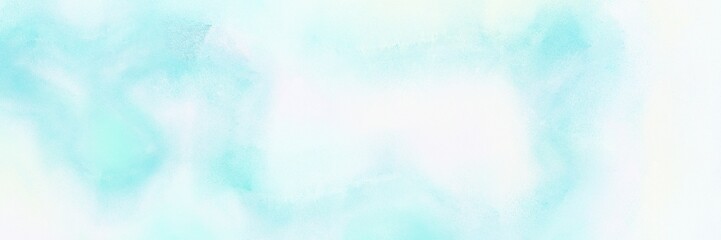 vintage painted art aged horizontal design background  with alice blue, pale turquoise and light cyan color. can be used as header or banner