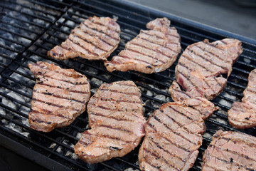 steak beef cooking fire grill bbq Entrecote stripe