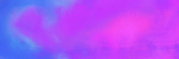 vintage painted art grunge horizontal background header with medium orchid, royal blue and medium slate blue color. can be used as header or banner
