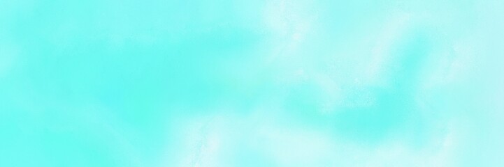 Fototapeta na wymiar painted old horizontal header with aqua marine, pale turquoise and light cyan color. can be used as header or banner