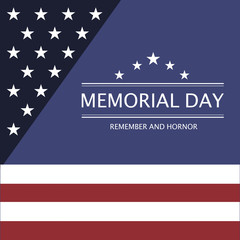 Memorial Day Remember and honor with USA flag, illustration Design.
