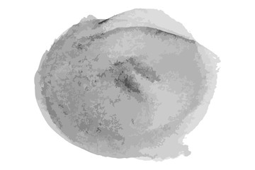 Black color watercolor handdrawing texture as brush or banner on white background (Vector)