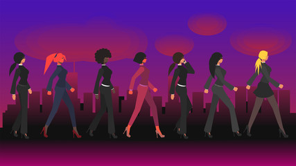 Vector illustration. Modern Flat design people and Business concept for Smart Workout, easy to use and highly customizable. Modern vector illustration concept, isolated on white background. big city.