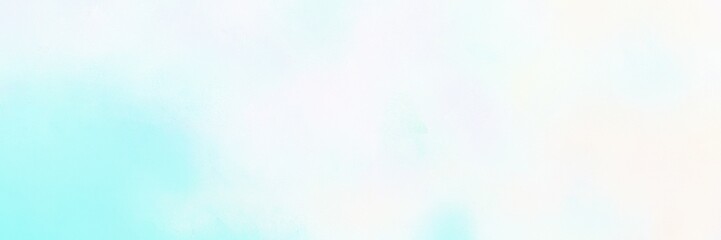 vintage painted art decorative horizontal texture background  with white smoke, pale turquoise and light cyan color. can be used as header or banner