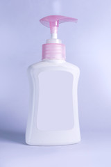 plastic bottle with liquid soap hand wash