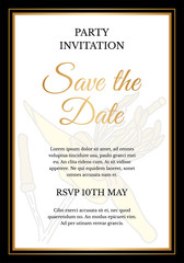 Yellow Celandine Flower Save the Date Invitation Design