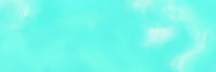 vintage painted art antique horizontal background with aqua marine, pale turquoise and turquoise color. can be used as header or banner