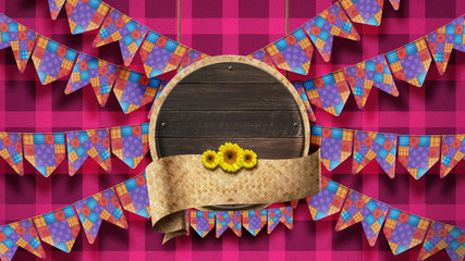 Festa Junina Fundo pronto xadrez