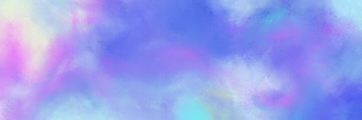 abstract decorative horizontal banner background  with corn flower blue, thistle and light blue color. can be used as header or banner