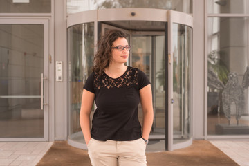 Fototapeta premium portrait of business woman in front of office 