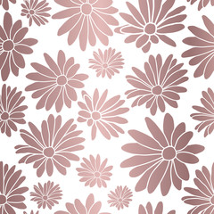 Fototapeta na wymiar Rose Gold Flower Floral Textile Repeat Pattern Background