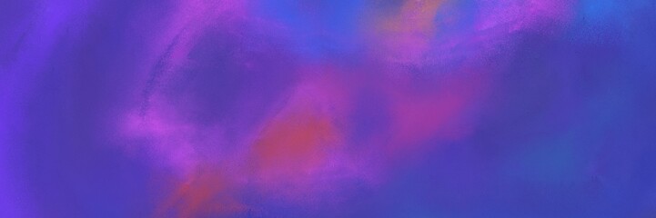 vintage painted art decorative horizontal texture background  with slate blue, moderate violet and medium orchid color. can be used as header or banner