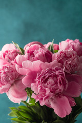 Bouquet of beautiful fresh peonies