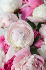 Bouquet of beautiful fresh peonies