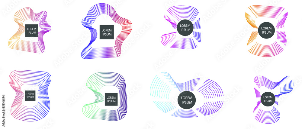 Aufkleber set of modern abstract graphic elements. gradient abstract banners with different shapes. template f