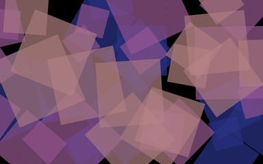 Gray translucent squares on dark background. Gray tones. 3D illustration