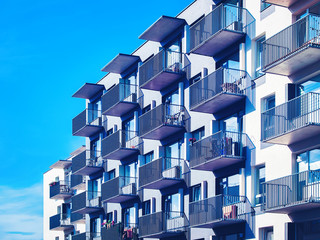 Detail of apartment residential buildings with balconies_4x3