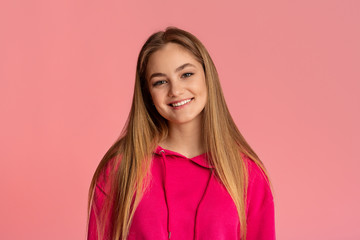 New generation of teenagers. Portrait of beautiful smiling girl