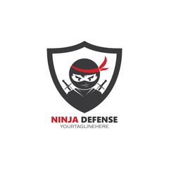 Fototapeta premium ninja defense logo template vector illustration