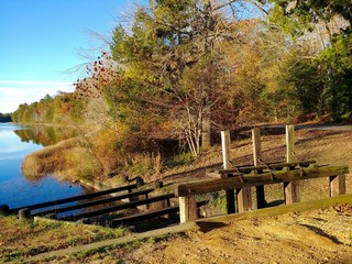 View of the historic Batsto Dam at Batsto village, New Jersey