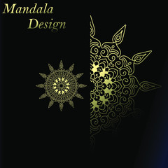 mandala design with golden color vector 