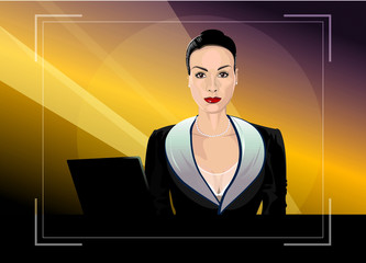 business woman with laptop