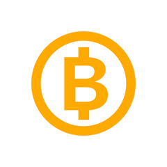 currency money icon isolated on white, THB coin thailand for flat icon style, thai token money baht symbol orange, illustration money medal thai yellow gold