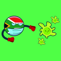 south africa fight with virus vector illustration icon