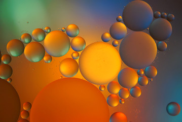 Abstract colorful background. Abstract bubbles in liquid with glow gradient colors