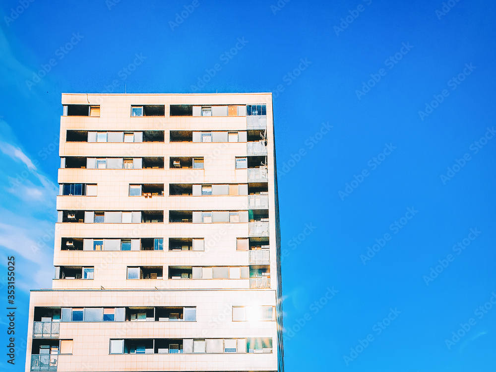 Wall mural eu modern residential building skyscraper in baltupiai district of vilnius_4x3