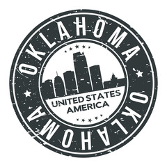 Oklahoma City USA Stamp Logo Icon Symbol Design Skyline City