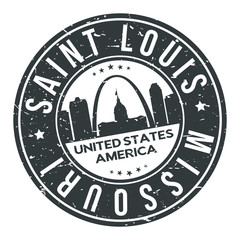 Saint Louis Missouri USA Stamp Logo Icon Symbol Design Skyline City