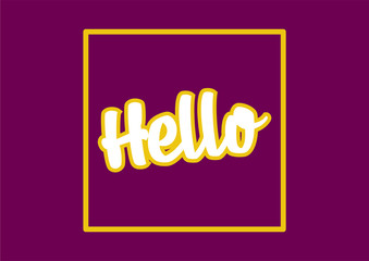 Hello. Lettering for banner, poster and sticker concept with text Hello.Calligraphic simple logo. Vector Illustration