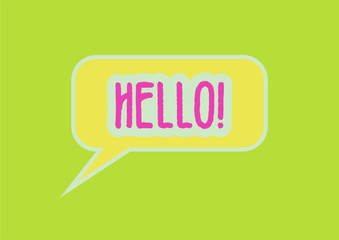 Hello. Lettering for banner, poster and sticker concept with text Hello.Calligraphic simple logo. Vector Illustration