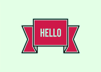 Hello. Lettering for banner, poster and sticker concept with text Hello.Calligraphic simple logo. Vector Illustration