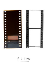 (35 mm.) film collections frame.With white space.film camera.	