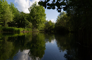 Italy, the splendid deep green waters of the Livenza river
