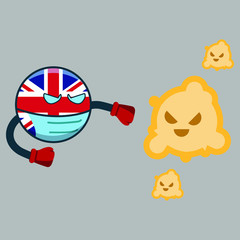 united kingdom fight with virus vector illustration icon