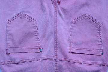 Details from jeans pants with seams and pockets