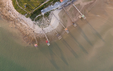 Vue aérienne plage d'Angoulins Charente Maritime France